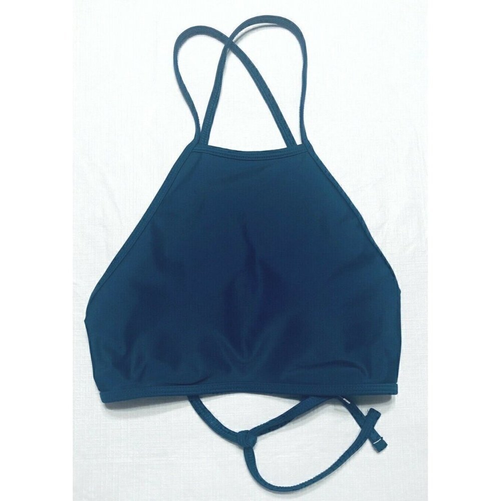 Aerie Womens Size XS Blue Halter Tie Bikini Swim Top Boho Beach